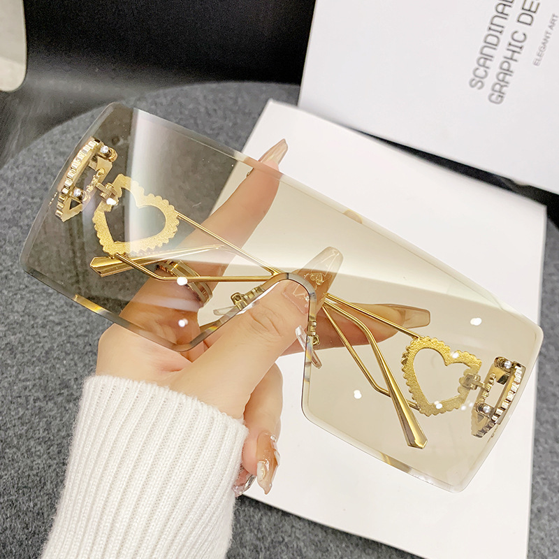 New One-Piece Fashion Heart-Sh - Sunglasses Uv400 ulasan dan harga