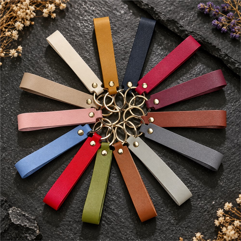 1/5pcs PU Leather Keychain Gif - Leather Wallet Men ulasan dan harga