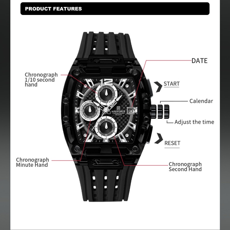 NAVIFORCE Man's Watch 5ATM Wat - Luxury Gift Set ulasan dan harga