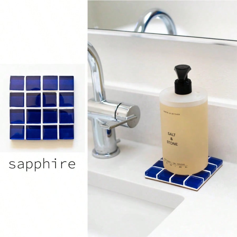 3 in 1 Colorful Mosaic Glass S - Marble Coaster Set ulasan dan harga