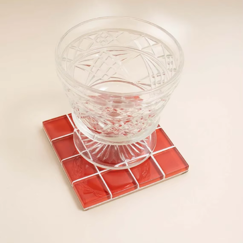 3 in 1 Colorful Mosaic Glass S - Marble Coaster Set ulasan dan harga