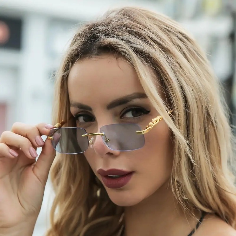 Rimless Square Sunglasses Wome - Designer Sunglasses ulasan dan harga